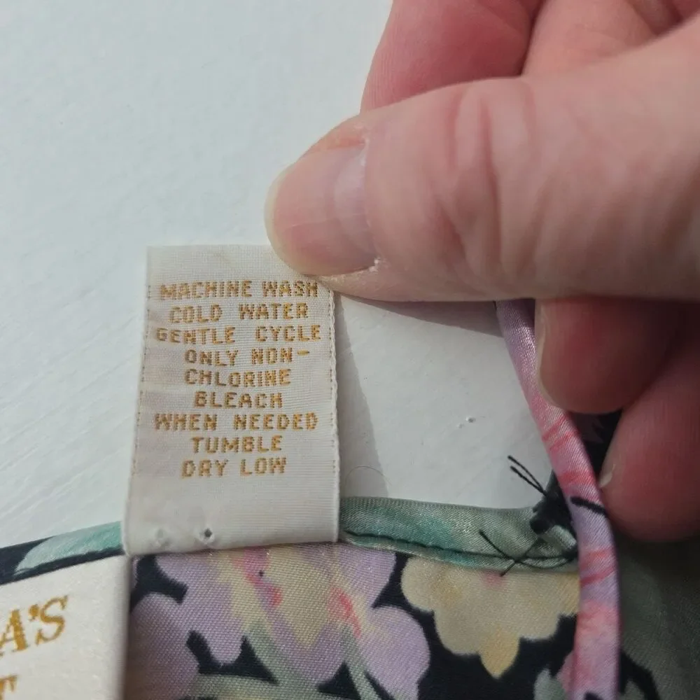 Vintage Gold Label Victoria’s Secret Floral Slip Camisole Lace Trim Lingerie L - Picture 4 of 7